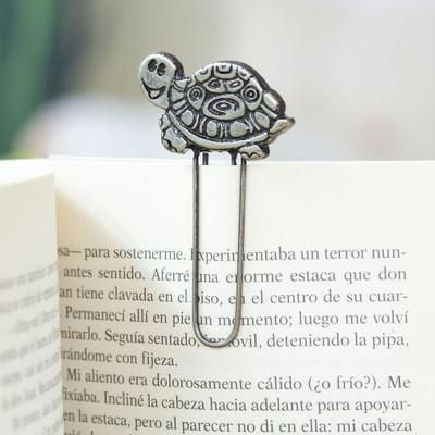 Noble Carapace,'Antique-Finished Zamac Metal Turtle Clip Bookmark'
