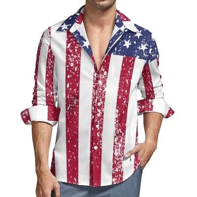 250° anniversario USA Blusa / Camicia Bandiera USA Cosplay Adulti Per uomo Semiquincentenario Giorno dell'Indipendenza / 4 Luglio 4 luglio Feste Performance Vestirsi