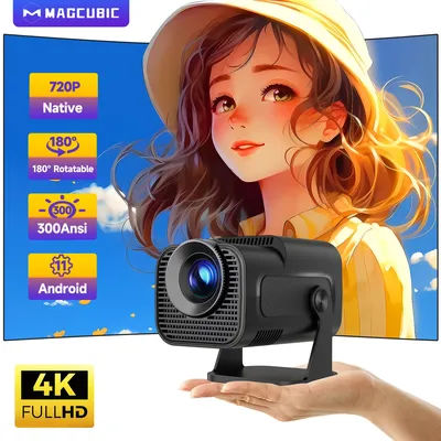 Magcubic HY320 Mini Newly Native 720P Android 11 4K Projector 300ANSI Wifi6 BT5.0 Cinema Outdoor Portable 180° Rotable Projector
