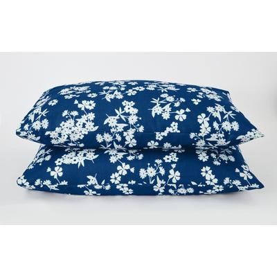 Mix and Match Pillowcase by BrylaneHome in Navy Floral (Size KING)