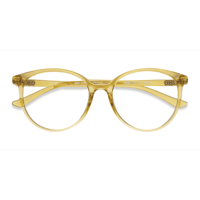 Female s round Clear Yellow Plastic Prescription eyeglasses - Eyebuydirect s Moonglow