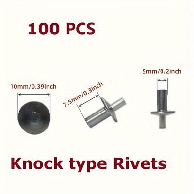 TEMU Pack Round Head Aluminum Alloy Expanding Rivets, Hammer-in Style Push-in Rivets With Aluminum Exterior Finish