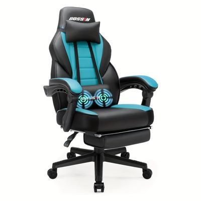 TEMU Gaming Chair With Massage, Ergonomic Heavy Duty Design, Gamer Chair With Footrest And Lumbar Support, High Back Office Chair, Big And Tall Gaming Computer Chair