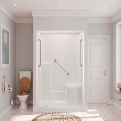 LaurelMountain Loudon 60 x 32 AcrylX Alcove Left-Hand Drain Three-Piece Shower in White LM6032SH1S3PR064