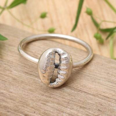 Luminous Grain,'Sterling Silver Inspirational Coffee Bean Cocktail Ring'