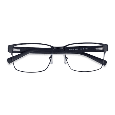 Unisex s rectangle Matte Black Metal Prescription eyeglasses - Eyebuydirect s Armani Exchange AX1019