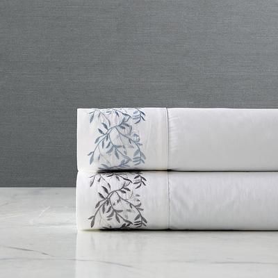 Floret Percale Sheet Set - Pewter, King - Frontgate Resort Collection™