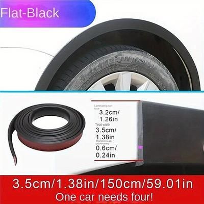 Protezione universale in gomma per passaruota con nastro adesivo resistente, 3,5 cm x 150 cm, nera, protezione per il bordo del parafango per tutti i veicoli