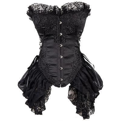 Vintage Rococò Punk Gotico Corsetto Overbust Bustino Guaina modellante Pirata Pizzo Costume Per donna Fantasia Halloween Carnevale San Valentino Balli di fine anno Festa / Sera Adulti Reggiseni