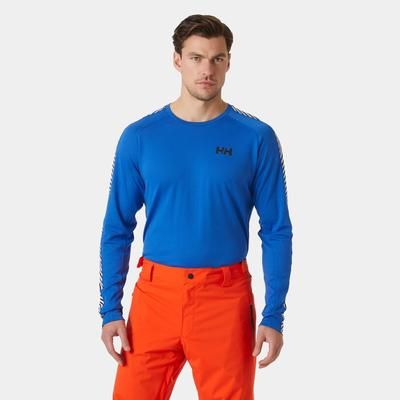 Helly Hansen Men's Lifa Active Stripe Crew Baselayer Top Blue M