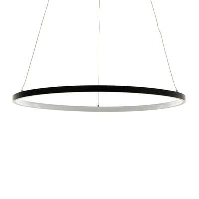 Lampadario ad anello in allumino nero cm. H.92 x Ø.60