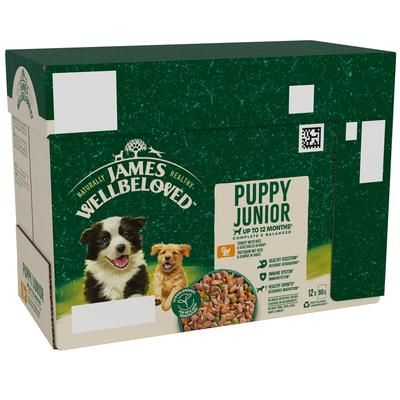 12x90g Puppy Hypoallergenic Turkey & Rice James Wellbeloved Pouches Wet Dog Food