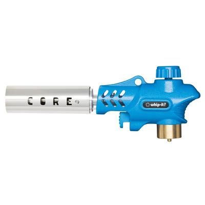 Whip-It! TC-CORE-06 Professional Propane Culinary Torch - Piezo Ignition, 4 Flame Lighters, Blue