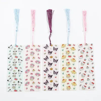 Cute Sanrio Kuromi HelloKitty Bookmark Stationery Melody Acrylic Page Marker Bookmark for Boys Girls Students School Supplies