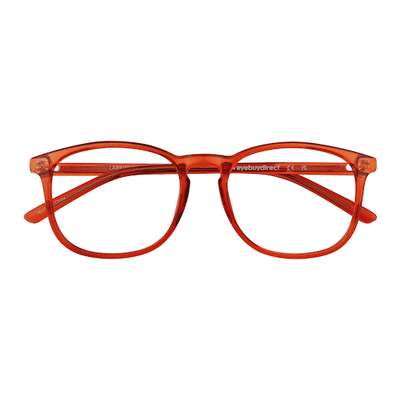Unisex s square Clear Orange Plastic Prescription eyeglasses - Eyebuydirect s Larkin