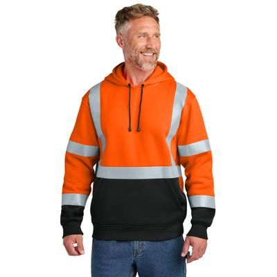 CornerStone CSF301 ANSI 107 Class 3 Heavy-Duty Fleece Pullover Hoodie in Safety Orange size Medium | Polyester