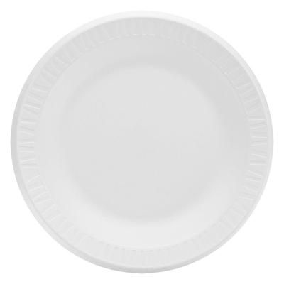 Dart 10PWC Concorde 10 1/4" Round Disposable Plate - Non Laminated Foam, White