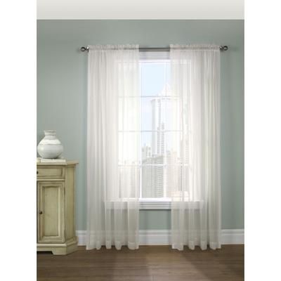 Rhapsody Voile Sheer Rod Pocket Curtain Panel by Habitat™ in Eggshell (Size 104"W 84" L)