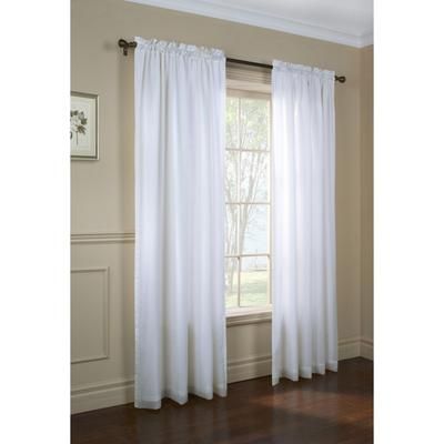 Wide Width Rhapsody Lined Light Filtering Rod Pocket Curtain Panel by Thermavoile in White (Size 54" W 84" L)