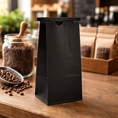 Black Kraft Tin Tie Bag 1/2 lb 3 1/2 x 2 3/8 x 7 3/4 "100 Pack TTB1B