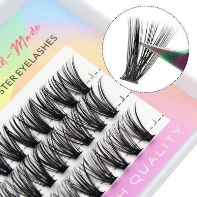 Moonlily Premium Silk Cluster Eyelashes Extensions High Quality Natural Long 3D Volume Effect Faux Bunche Individual Makeup Lash