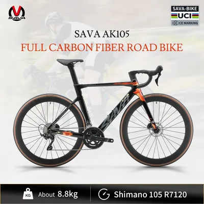 SAVA R08-7120 Full Carbon Fiber Road Bike 24 Speed with SHIMAN0 105 R7120 Kit 2*12 24 Speed Road Bike Race Bike