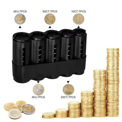 Transparent Plastic Storage Coins Purse Storage Box Euro Coin Dispenser Coin Holder Case High Quality Wallet Holders Money Boxes