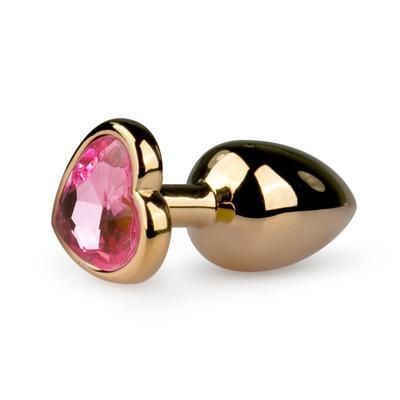 Easytoys - plug anale in metallo dorato con pietra decorativa a cuore