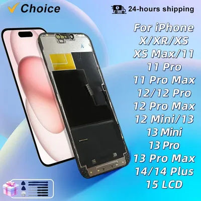 Choice For iPhone 12 Pro Max 13 14 Plus 15 PRO Display Digitzer OLED For X XS 11 12 13 Pro MAX 12