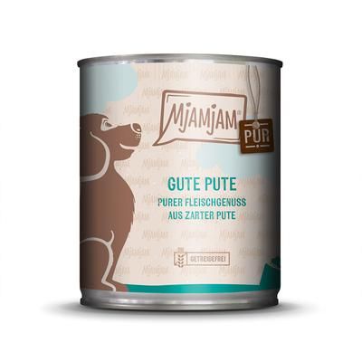 24x800g Pure Turkey Single Meat MjAMjAM Wet Dog Food