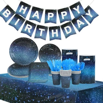 Nappe jetable thème ciel étoilé, nappe étoile de l'espace, décor de fête d'anniversaire, couverture de Table galaxie pour enfants et adultes
