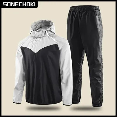Sauna Suit Unisex Gym Clothing Set Men Full Body Sweating Sportswear Women Boxing Training Running Fitness Weight Loss Tracksuit