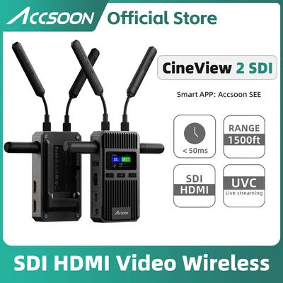 ACCSOON CineView 2 SDI Wireless Video Transmission Transmitter HDMI 1500FT Range UVC Livestreaming 0.05s Latency Color LED
