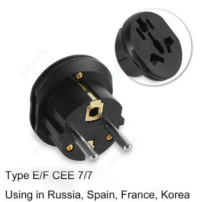 EU Travel Adapter Universal UK AU US To EU KR Socket Converter 16A 250V AC Outlet Spain France Germany Russia Plug Wall Socket