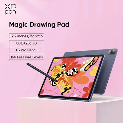 XPPen Magic Drawing Pad Android Tablet with 16K Levels X3 Pro Stylus 12.2'' Graphics Tablet 8GB/256GB 8000mAh Battery Android 14