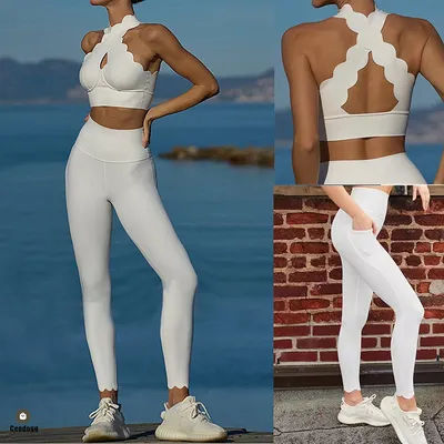 XL 1/2PCS Women Gym Yoga Set Laser Sport Bra Top High Waist Pocket Leggings Workout Pant Tracksuit Fitness Athletic Wear Suit