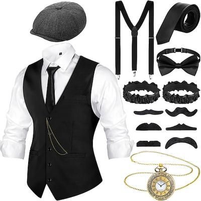 Anni Ruggenti Anni 1920 Retrò Vintage Abiti Gilet Cappello Panama Il grande Gatsby Charleston Gentiluomo Moda Costume Per uomo Natale Halloween Carnevale Balli di fine anno Addio al Nubilato Festival