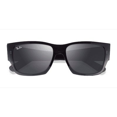 Unisex s square Clear Dark Gray Plastic Prescription sunglasses - Eyebuydirect s Ray-Ban RB0947S Carlos