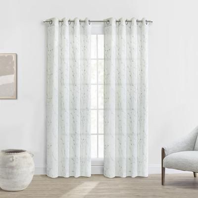 Wide Width Ivy Light Filtering Grommet Curtain Panel by Habitat™ in White (Size 52" W 63" L)