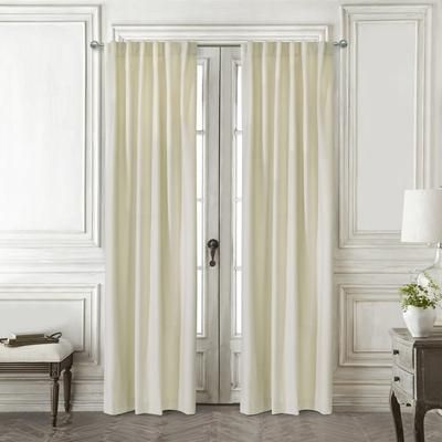 Wide Width Seren Room Darkening Dual Header Curtain Panel by Thermalogic in Natural (Size 50" W 108"L)