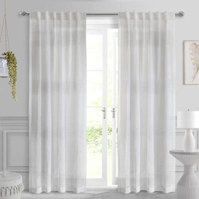 Wide Width Lindsey Light Filtering Back Tab Curtain Panel by Habitat™ in White (Size 52" W 63" L)