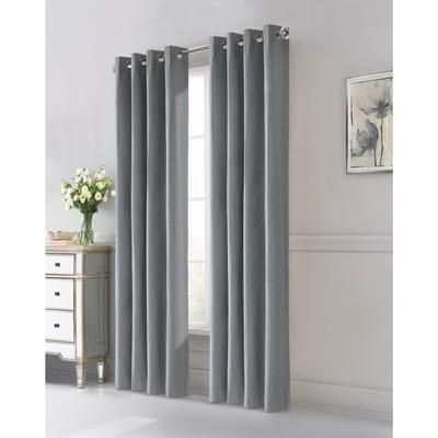 Wide Width Edison Blackout Grommet Curtain Panel by Thermaplus in Blue (Size 52" W 108"L)