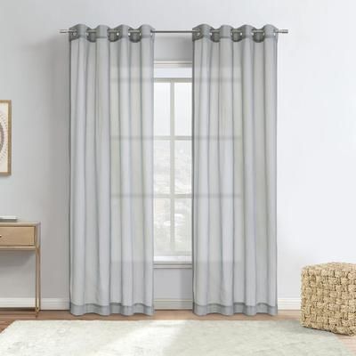 Wide Width Luna Light Filtering Grommet Curtain Panel by Habitat™ in Grey (Size 52" W 108"L)
