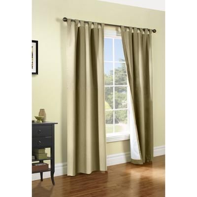 Wide Width Weathermate Room Darkening Tab Top Curtain Panel Pair by Thermalogic in Khaki (Size 40" W 95" L)