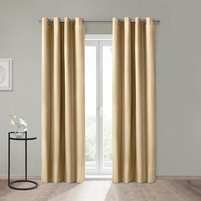 Wide Width Alpine Blackout Grommet Curtain Panel by Thermaplus in Sand (Size 52" W 95" L)