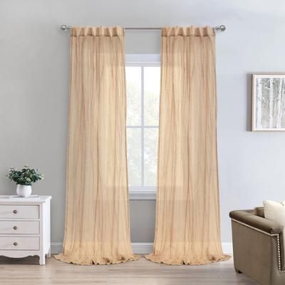 Wide Width Paloma Sheer Dual Header Curtain Panel by Habitat™ in Apricot (Size 52" W 95" L)
