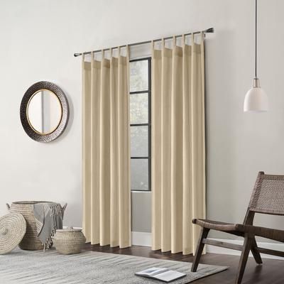 Wide Width Weathermate Topsions Room Darkening Curtain Panel Pair by Thermalogic in Khaki (Size 80" W 63" L)