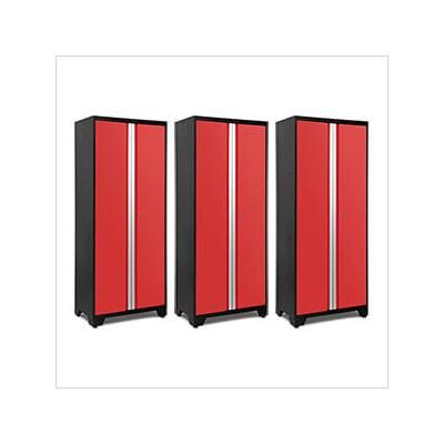 NewAge Garage Cabinets 3 x BOLD Series Red Lockers