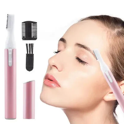 Electric Eyebrow Razor Electric Facial Hair Eyebrow Trimmer Battery-Operated Painless Facial Hair Removal For Men Women Easy