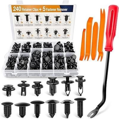 240 pz fermagli per paraurti rivetti in plastica per auto elementi di fissaggio kit di fermi a pressione dimensioni più popolari set rivetti con perni di spinta per auto - clip per parafanghi per